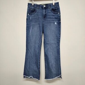 Democracy Ab-solution Jeans Womens 6 Blue Distressed Raw Hem Boho Minimalist